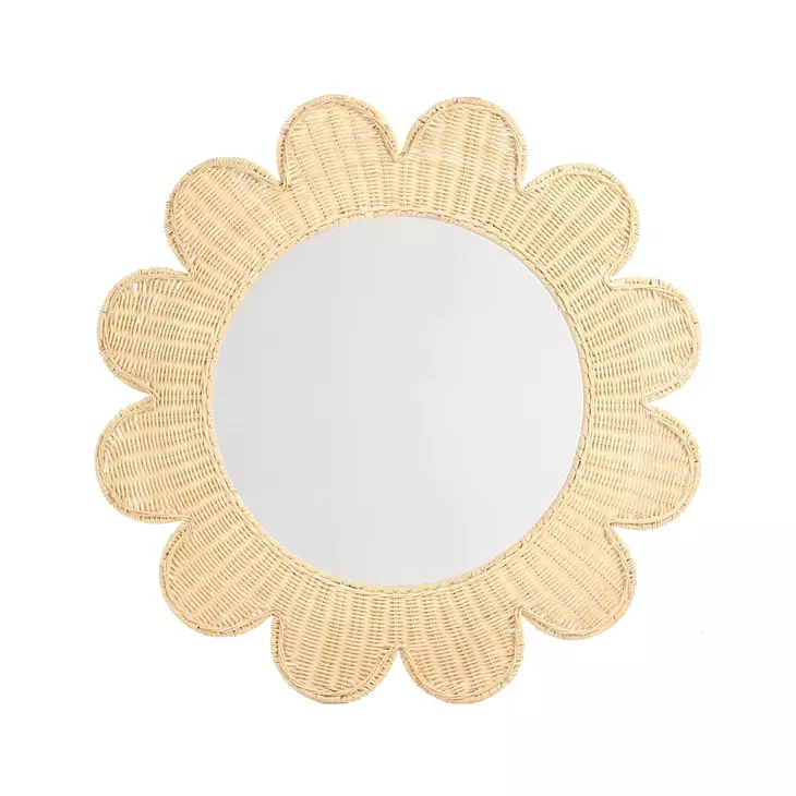 Coralie Natural Round Wall Mirror