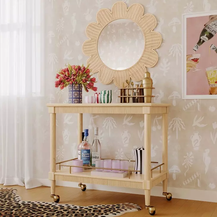 Coralie Natural Round Wall Mirror