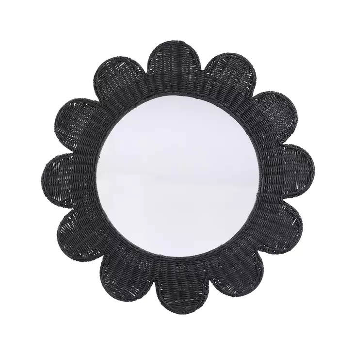 Coralie Black Round Wall Mirror