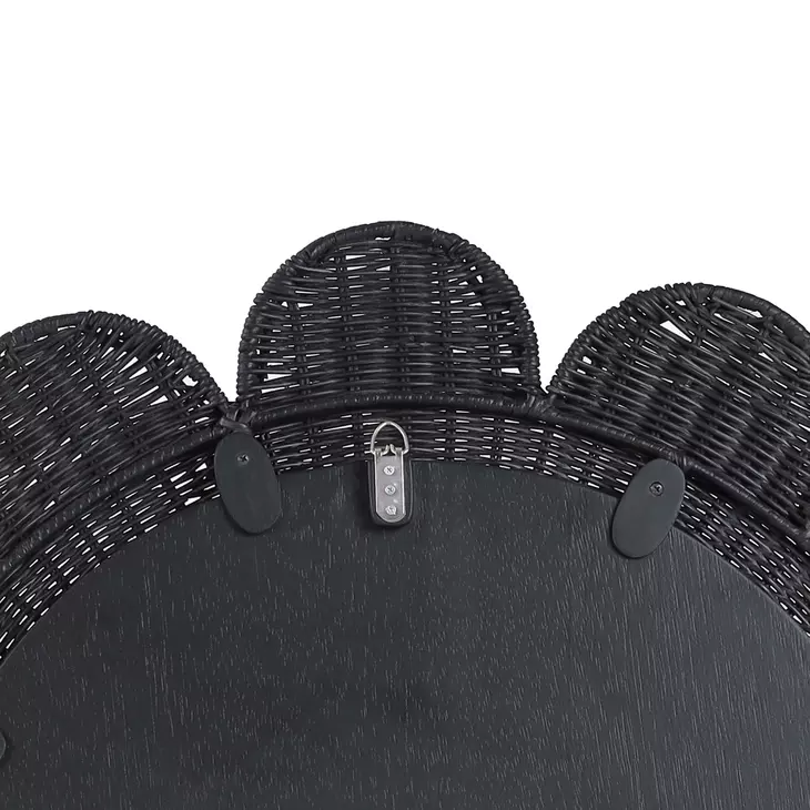 Coralie Black Round Wall Mirror
