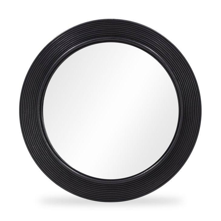 Tanya Black Round Wall Mirror