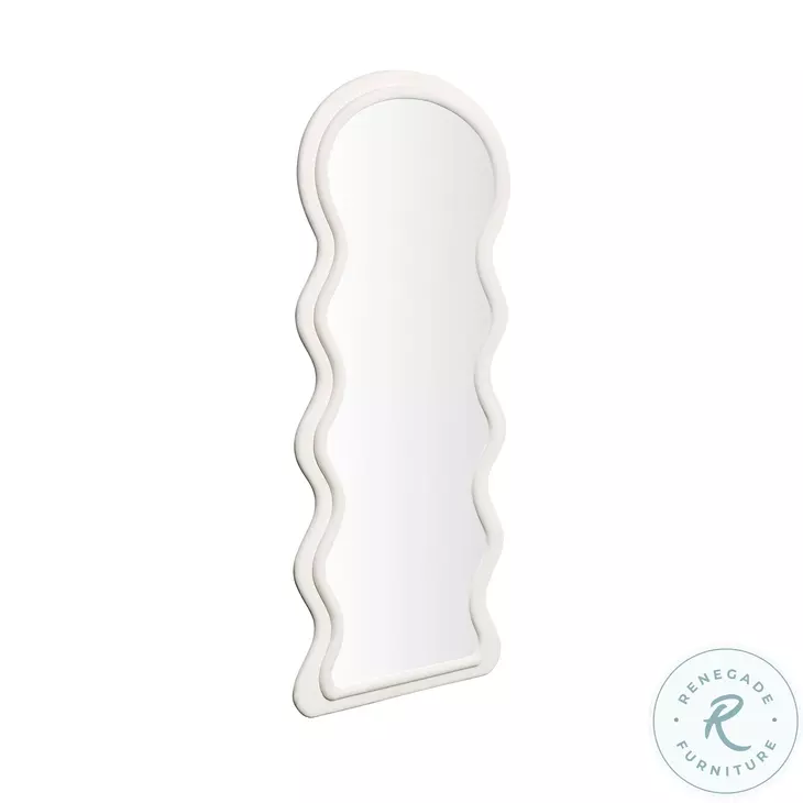 Rhodes Cream Velvet 70" Floor Mirror