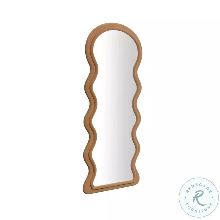 Rhodes Cinnamon Velvet 70" Floor Mirror