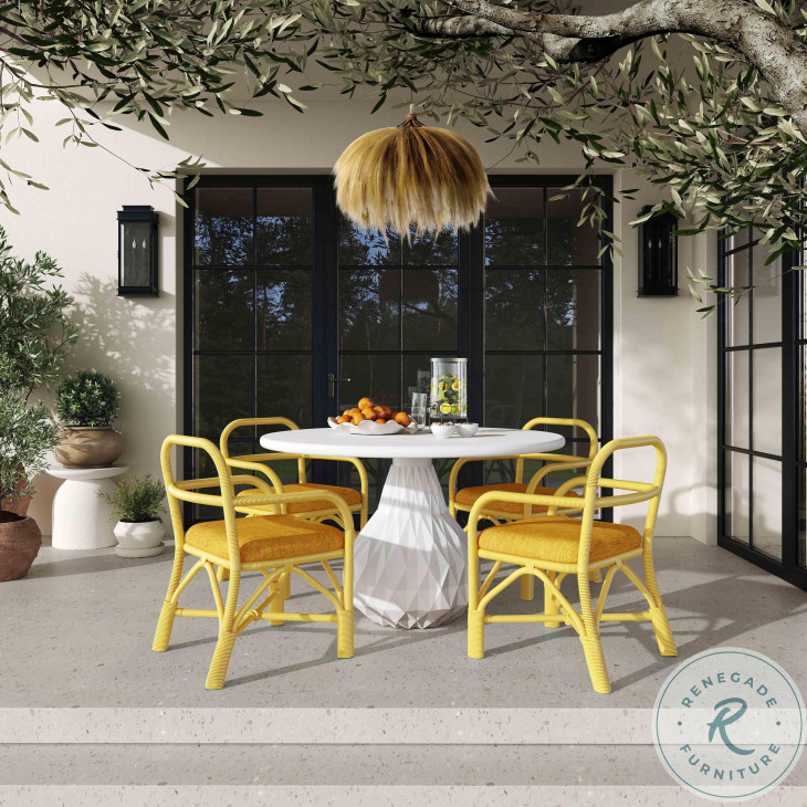 Ginny Yellow Rattan Dining Chair From TOV | Coleman Furniture