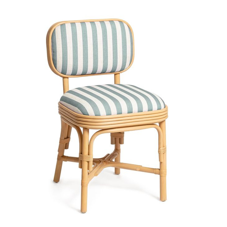 Dorine Mint Green and White Performance Fabric Upholstered Dining Chair