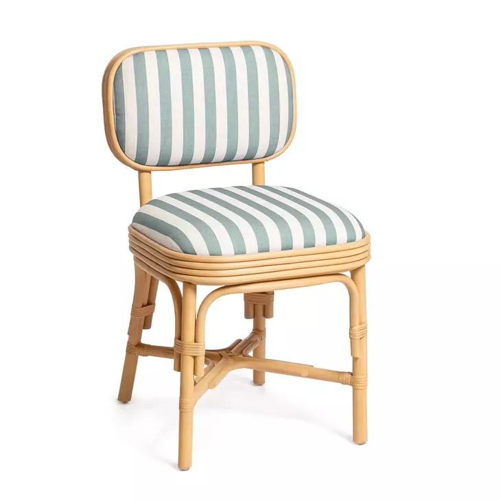 Dorine Mint Green and White Performance Fabric Upholstered Dining Chair