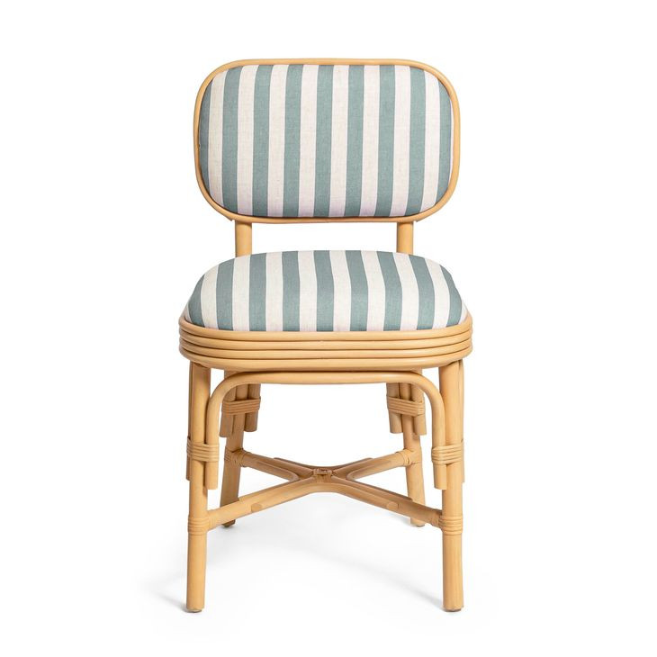 Dorine Mint Green and White Performance Fabric Upholstered Dining Chair