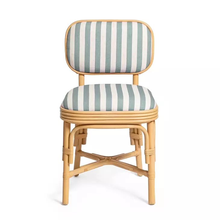 Dorine Mint Green and White Performance Fabric Upholstered Dining Chair