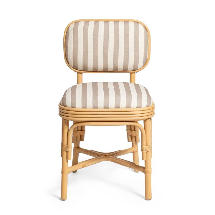Dorine Khaki and White Performance Fabric Upholstered Dining Chair