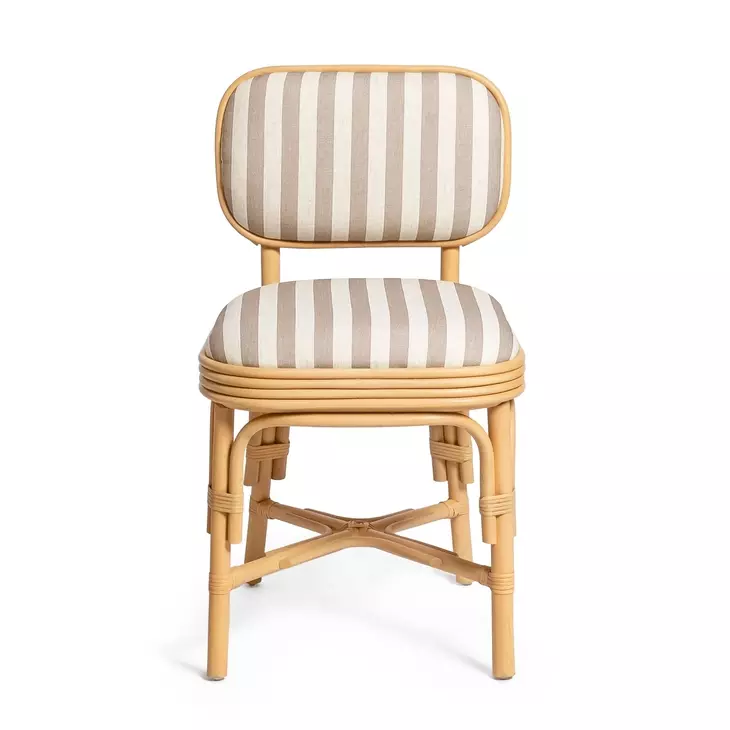 Dorine Khaki and White Performance Fabric Upholstered Dining Chair