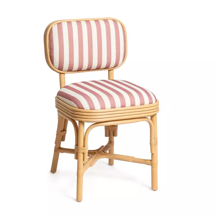 Dorine Cherry and White Performance Fabric Upholstered Dining Chair