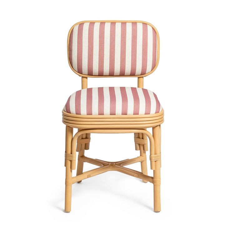 Dorine Cherry and White Performance Fabric Upholstered Dining Chair