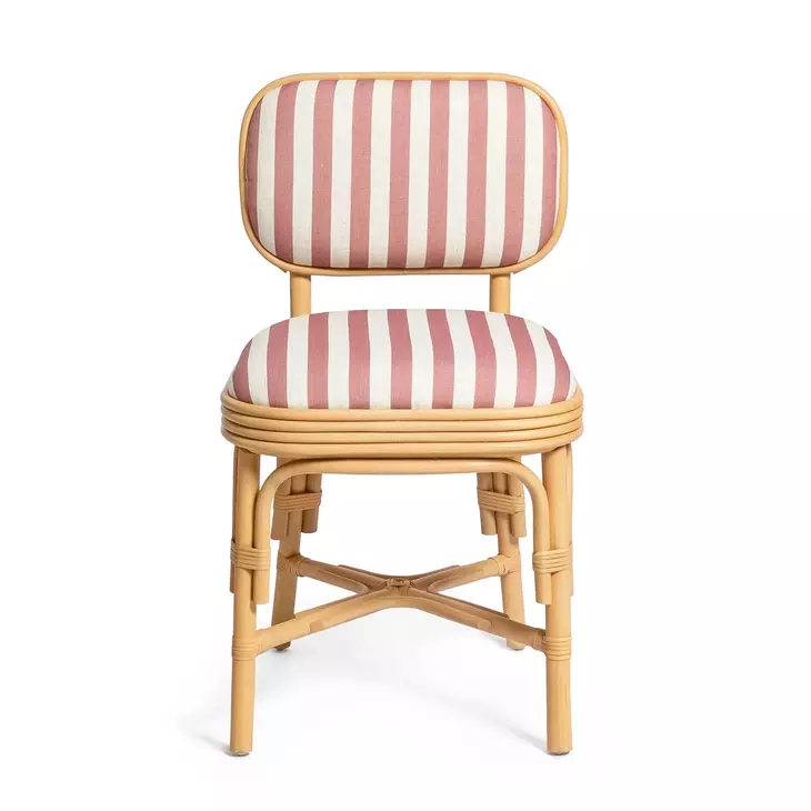 Dorine Cherry and White Performance Fabric Upholstered Dining Chair