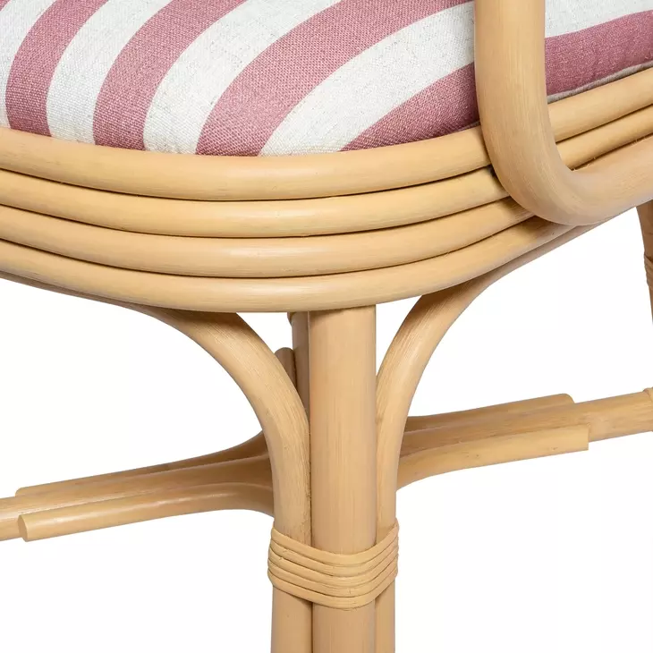 Dorine Cherry and White Performance Fabric Upholstered Arm Chair