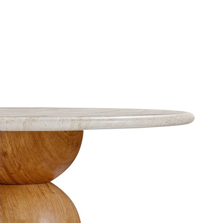 Cynthia Travertine Concrete 54" Round Dining Table