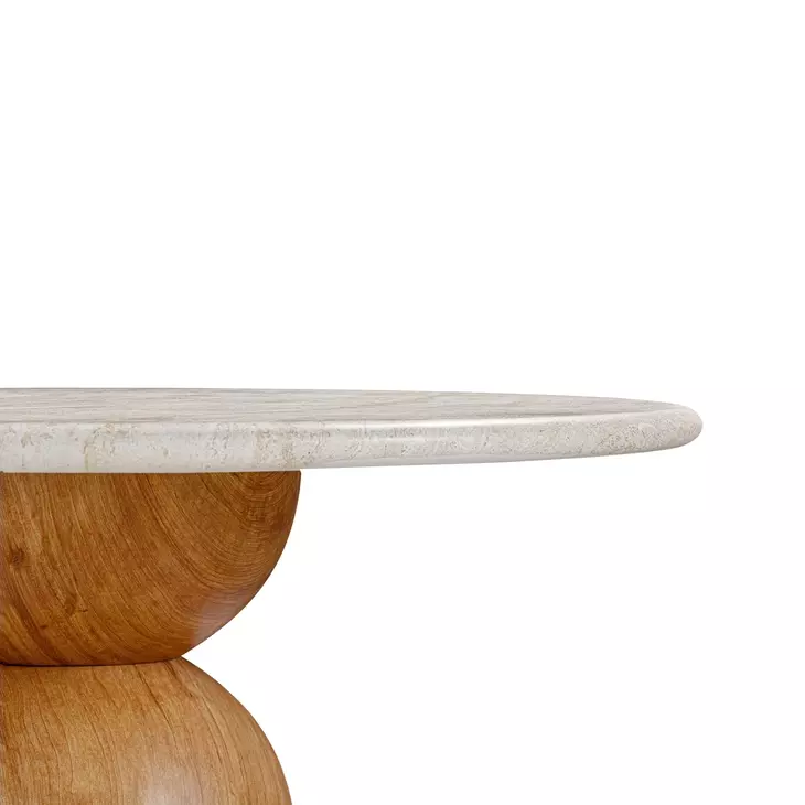 Cynthia Travertine Concrete 54" Round Dining Table