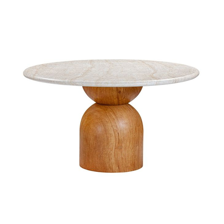 Cynthia Travertine Concrete 54" Round Dining Table