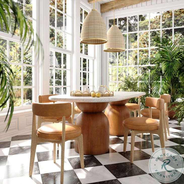 Nikita Saddle Brown Performance Vegan Leather Dining Chair