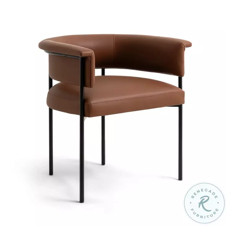 Taylor Saddle Brown Performance Vegan Leather Dining Chair