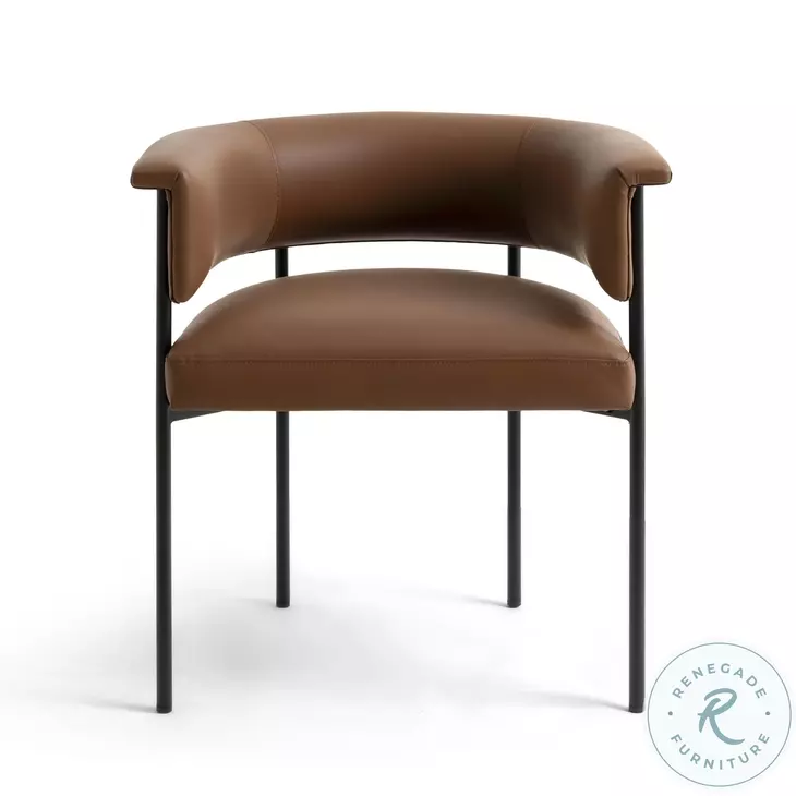 Taylor Saddle Brown Performance Vegan Leather Dining Chair