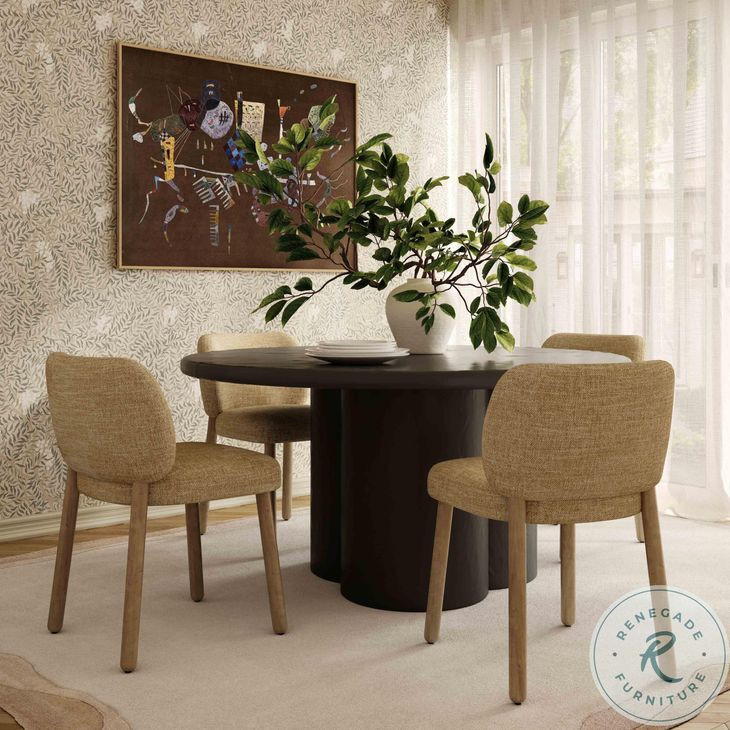 Foxy Honey Textured Performance Fabric Dining Chair