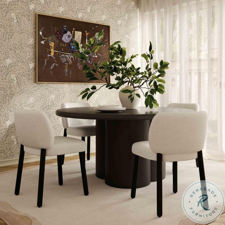 Foxy Cream Performance Basketweave Chenille Dining Chair