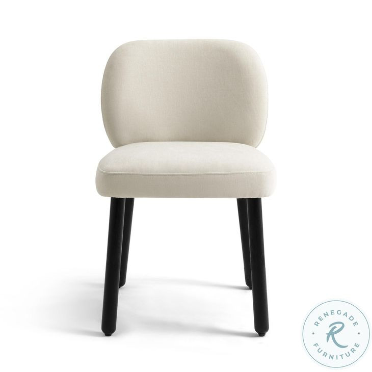 Foxy Cream Performance Basketweave Chenille Dining Chair