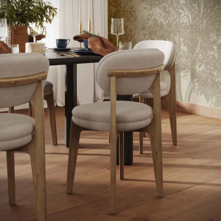 Carnation Cream Performance Fabric Upholstered Dining Chair