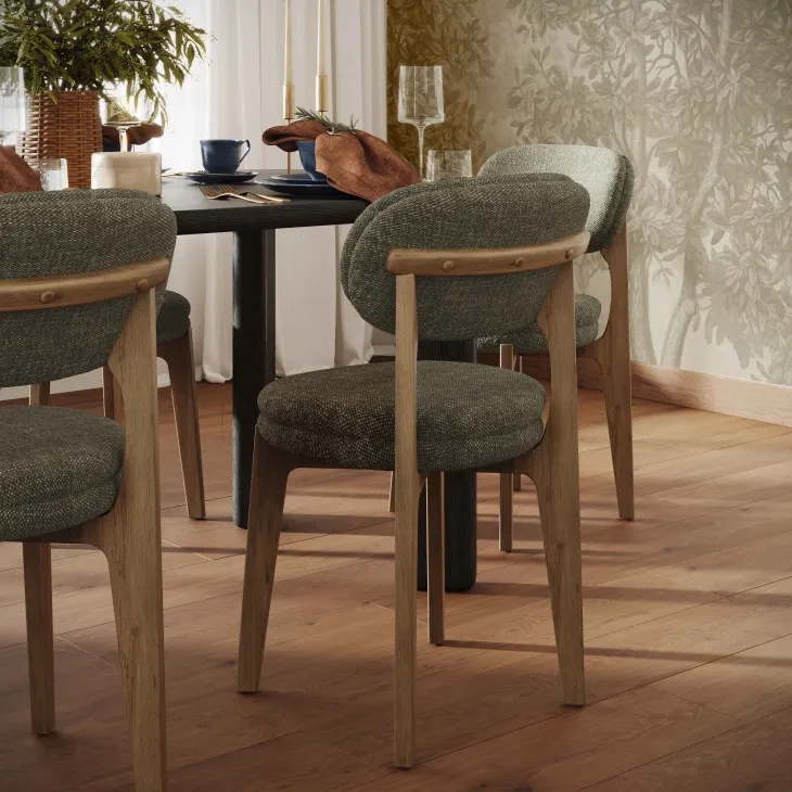 Carnation Forest Green Performance Fabric Upholstered Dining Chair