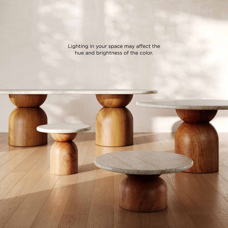 Cynthia Brown and Travertine Concrete 87" Outdoor Long Oval Dining Table