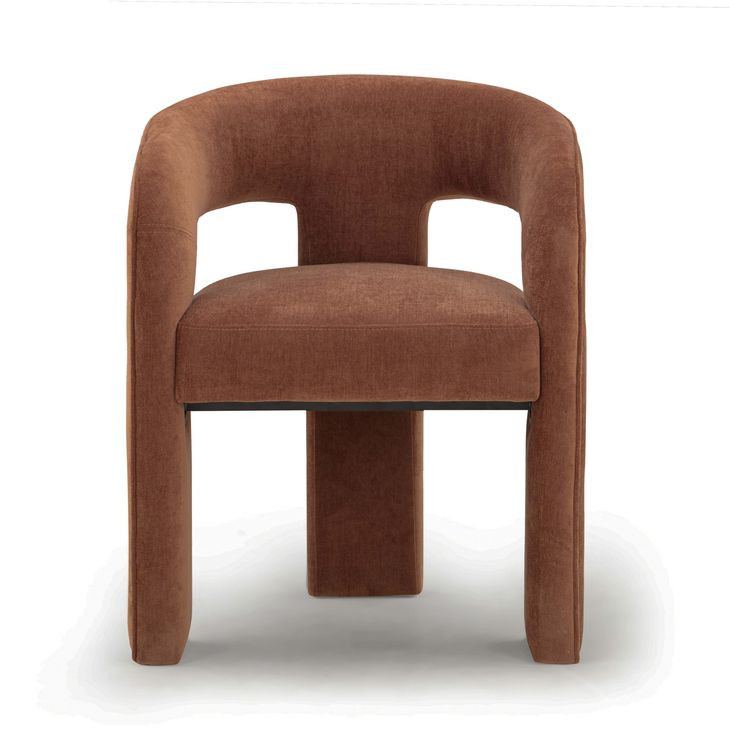 Malone Rust Red Performance Fabric Upholstered Dining Chair