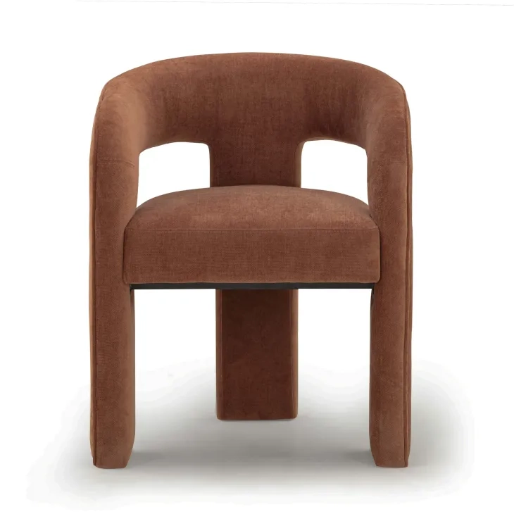 Malone Rust Red Performance Fabric Upholstered Dining Chair