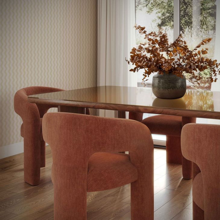 Malone Rust Red Performance Fabric Upholstered Dining Chair