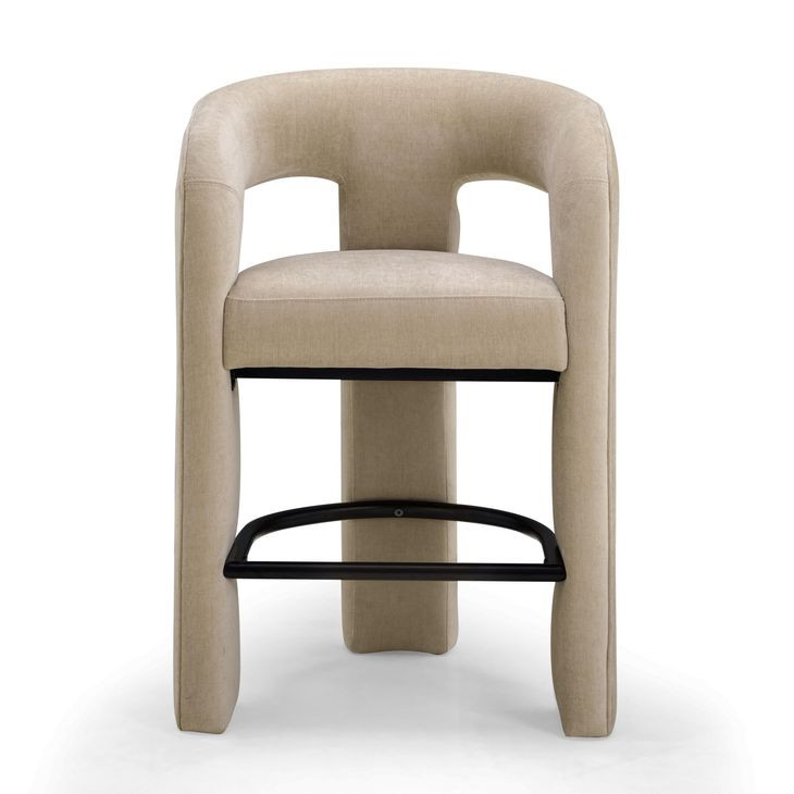 Malone Taupe Performance Fabric Upholstered Counter Height Stool