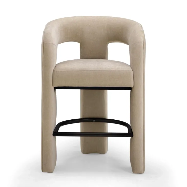 Malone Taupe Performance Fabric Upholstered Counter Height Stool
