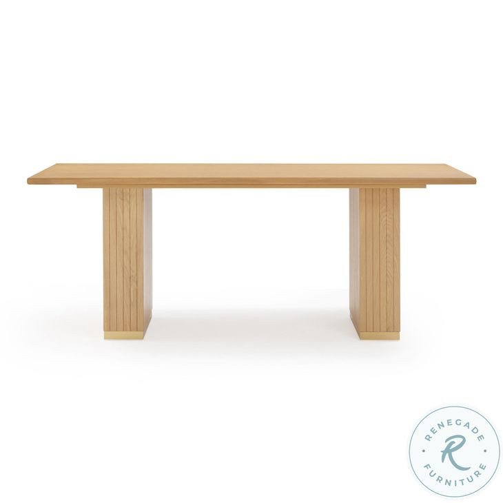 Chelsea Natural Oak Wood 79" Rectangular Dining Table