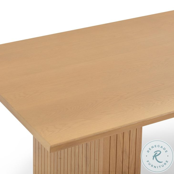 Chelsea Natural Oak Wood 79" Rectangular Dining Table