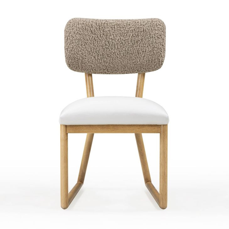 Bobbie Cream and Gray Performance Fabric Upholstered Dining Chair