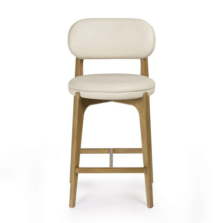 Carnation Cream Upholstered Counter Height Stool