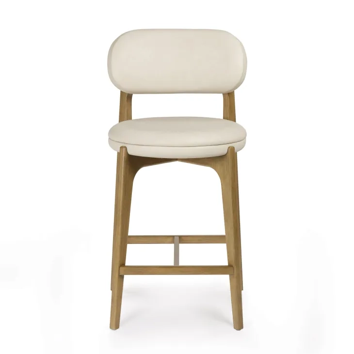 Carnation Cream Upholstered Counter Height Stool