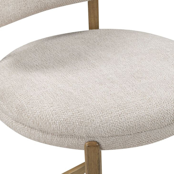 Carnation Cream Performance Fabric Upholstered Counter Height Stool