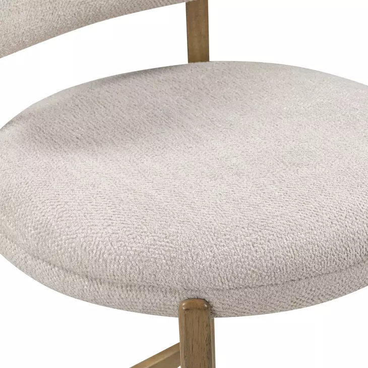 Carnation Cream Performance Fabric Upholstered Counter Height Stool