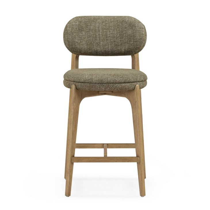 Carnation Forest Green Performance Fabric Upholstered Counter Height Stool