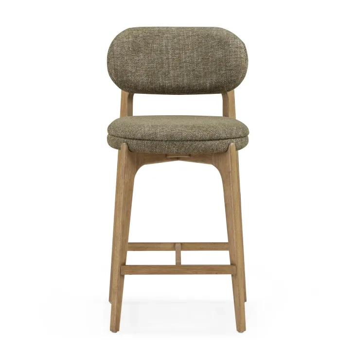 Carnation Forest Green Performance Fabric Upholstered Counter Height Stool
