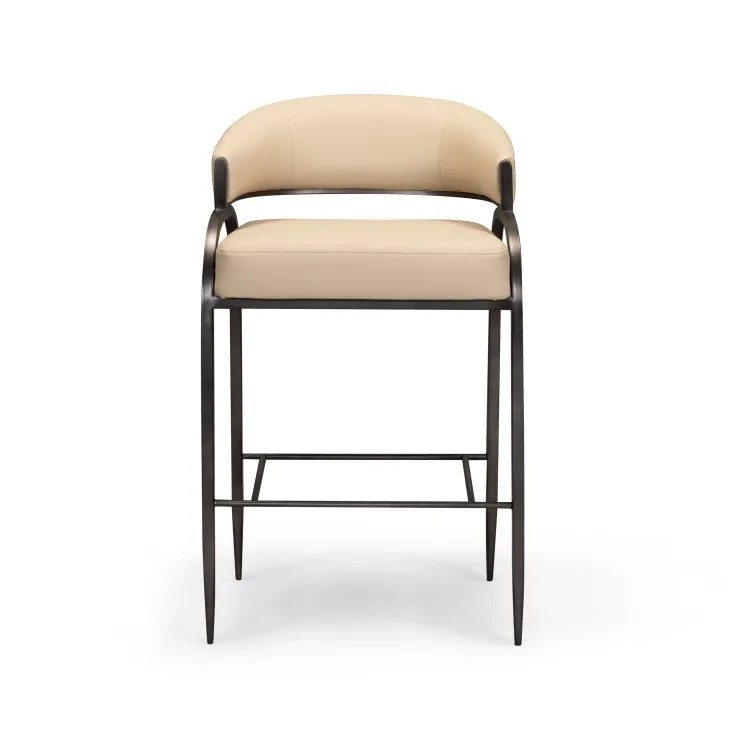 Tatum Taupe Upholstered Counter Height Stool