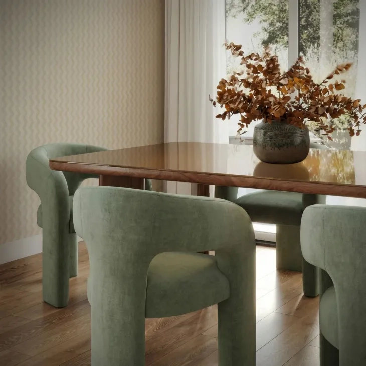 Malone Green Performance Fabric Upholstered Dining Chair