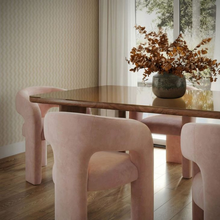 Malone Blush Performance Fabric Upholstered Dining Chair