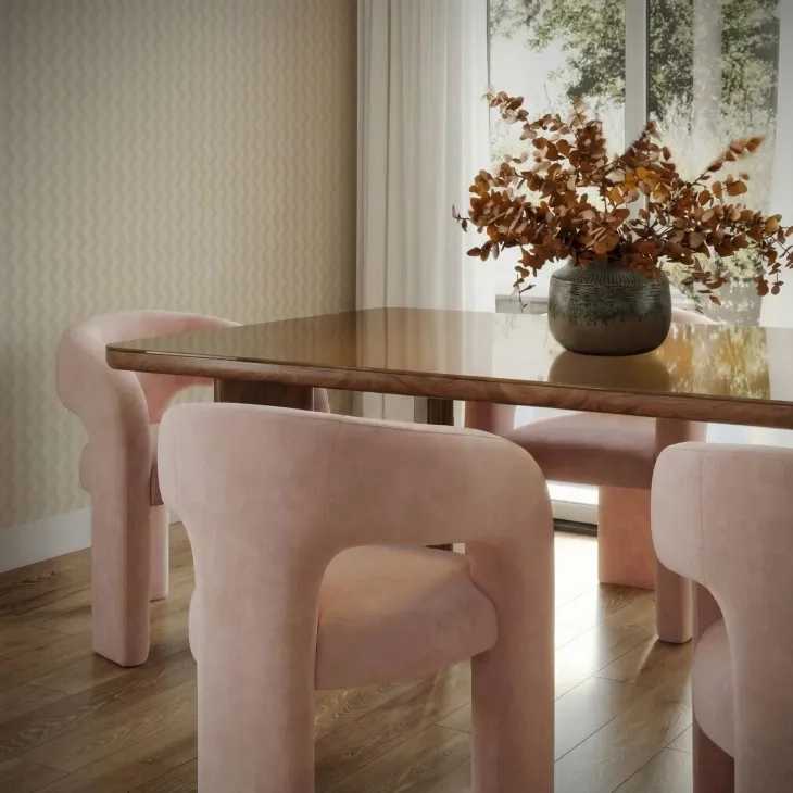 Malone Blush Performance Fabric Upholstered Dining Chair