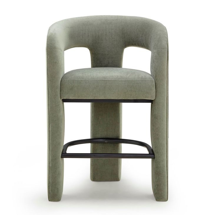 Malone Green Performance Fabric Upholstered Counter Height Stool