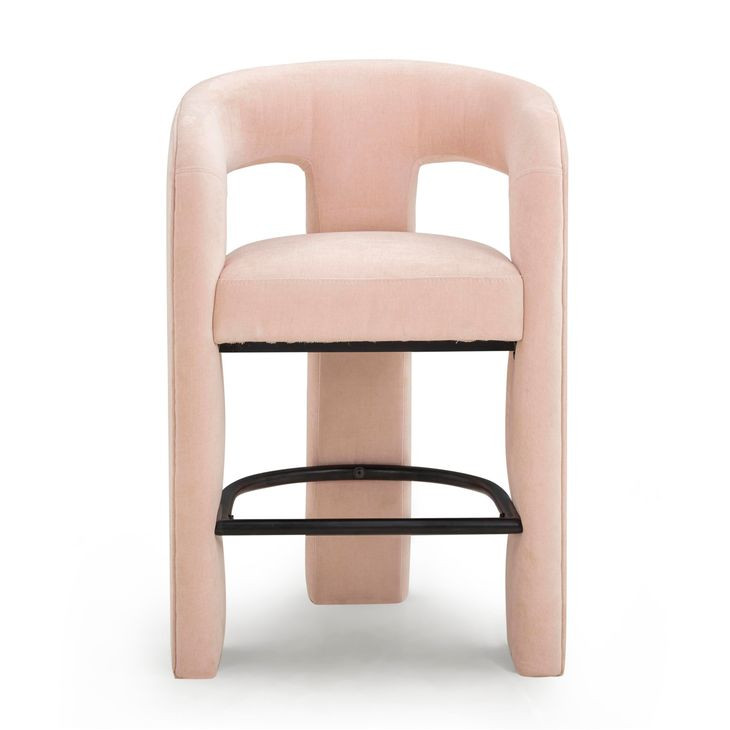 Malone Blush Performance Fabric Upholstered Counter Height Stool